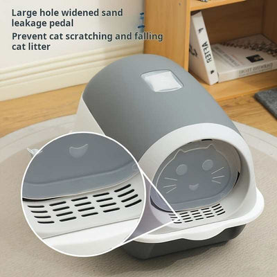 Caixa de areia extra grande com design à prova de vazamentos e controle de odores.