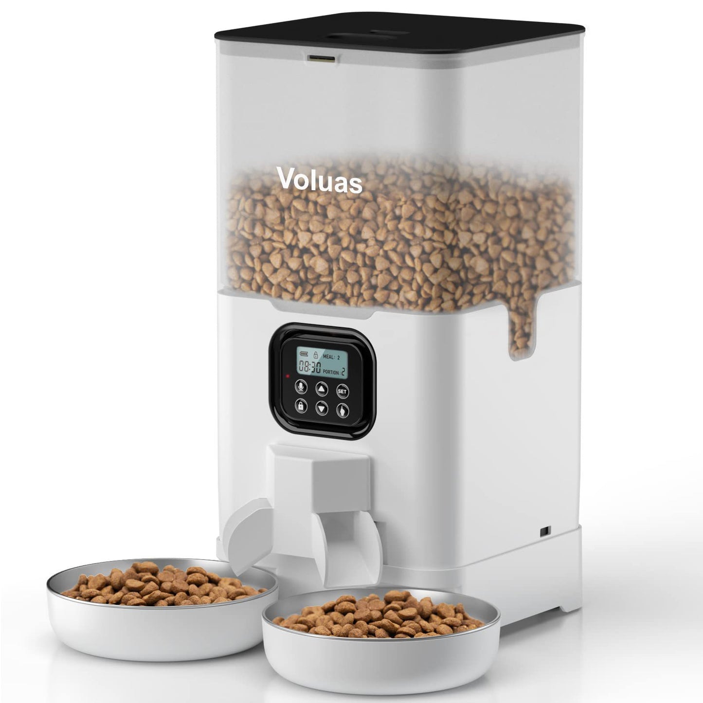 Alimentador automático inteligente para refeições duplas para animais de estimação