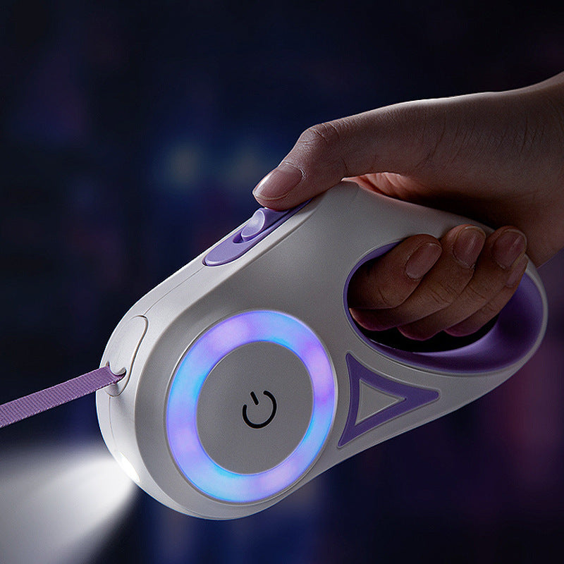 Coleira retrátil para cães com holofote automático