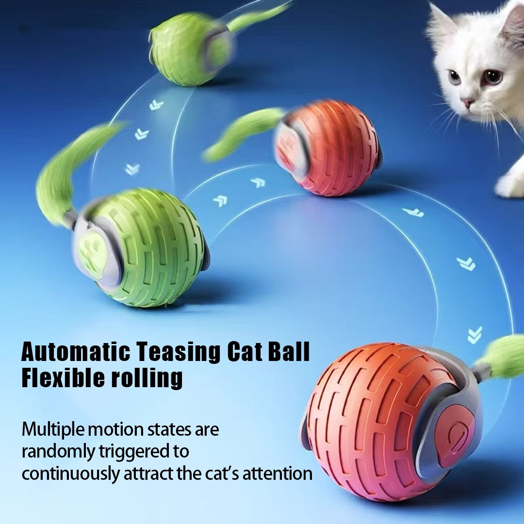 Brinquedos interativos para gatos, bola elétrica com rolamento automático.