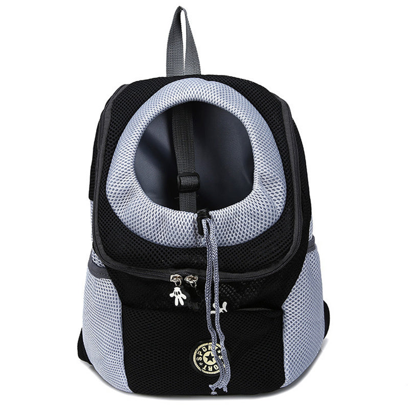 Mochila para transporte de cães de estimação, de viagem portátil com dois ombros, bolsa de malha para transporte de cães de estimação ao ar livre