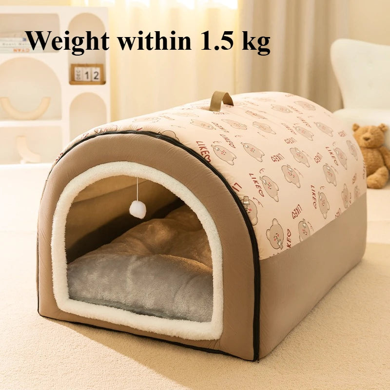 Casinha de cachorro quentinha para o inverno, tapete ninho, tenda para sono profundo, casinha para gatos