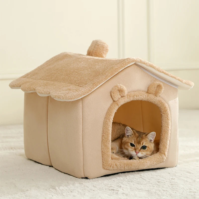 Casinha dobrável, removível e lavável, ideal para gatos, filhotes, com sofá, cama e acessórios para cães extra pequenos e gatos de pequeno e médio porte.