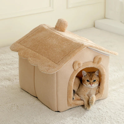 Casinha dobrável, removível e lavável, ideal para gatos, filhotes, com sofá, cama e acessórios para cães extra pequenos e gatos de pequeno e médio porte.