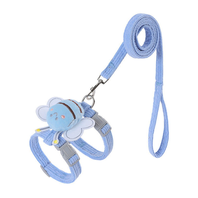 Conjunto de coleira para gatos xadrez de abelha fofa à prova de fuga, ajustável gatos grandes e pequenos, coleira leve e macia Petsafe.