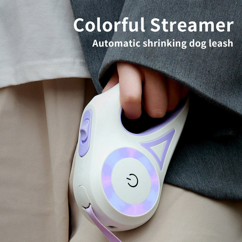 Coleira retrátil para cães com holofote automático