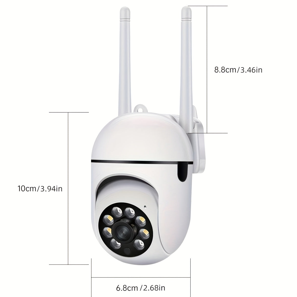 Câmera com visão noturna colorida sem fio WIFI 1080P Full HD Câmera interna/externa Áudio fio WIFI Pan/Tilt/Zoom 2.4G Wi-Fi Câmera de segurança residencial inteligente com rastreamento de movimento
