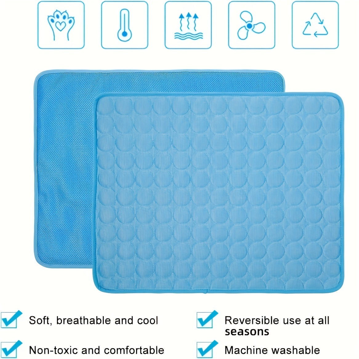Tapete refrescante para cães, almofada refrescante para animais de estimação, almofada refrescante para canis, caixas, carros, interior e exterior, tapete de seda gelada, cobertor refrescante