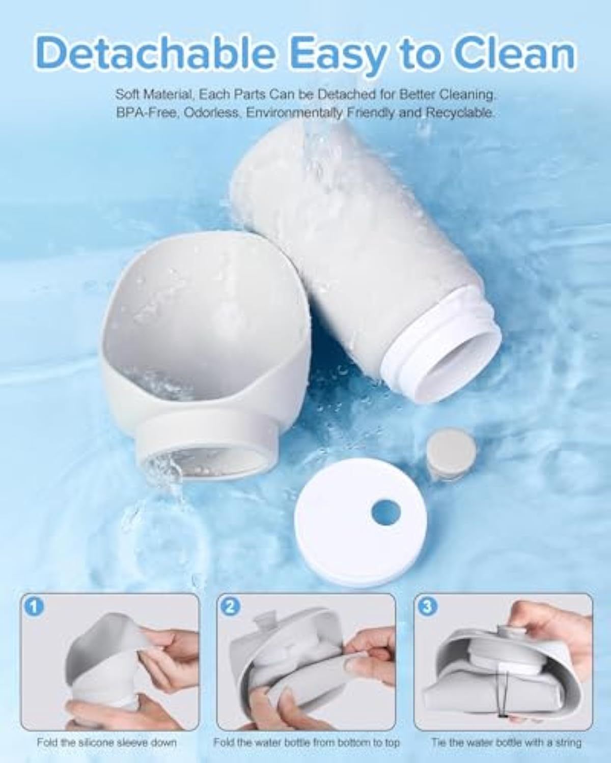 Garrafa de água para cães, portátil, para viagem, dobrável, leve, dispensador de água para cães, tigela para beber, para atividades ao ar livre