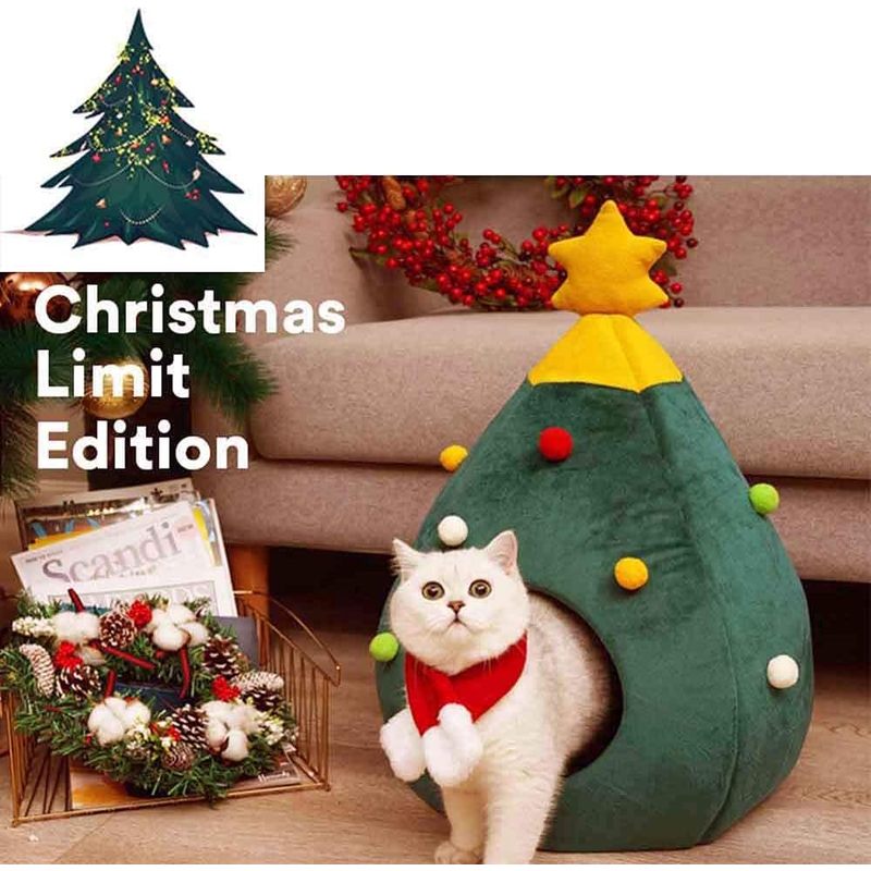 Cama de Natal para Gatos, Casa de Natal para Gatos