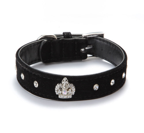 Coleira de veludo confortável Diamond Crown Pet Supplies