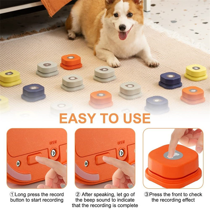 Botão de comunicação para animais de estimação de 4 cores, com um clique, evita a inatividade física, botão de conversação para cães e gatos, brinquedo para animais de estimação