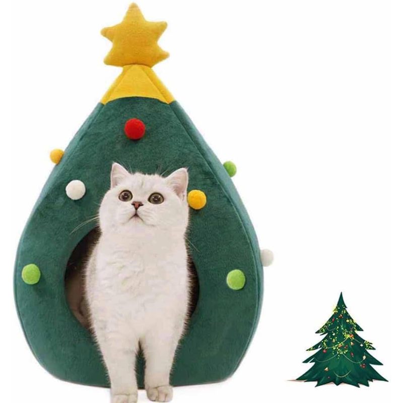 Cama de Natal para Gatos, Casa de Natal para Gatos