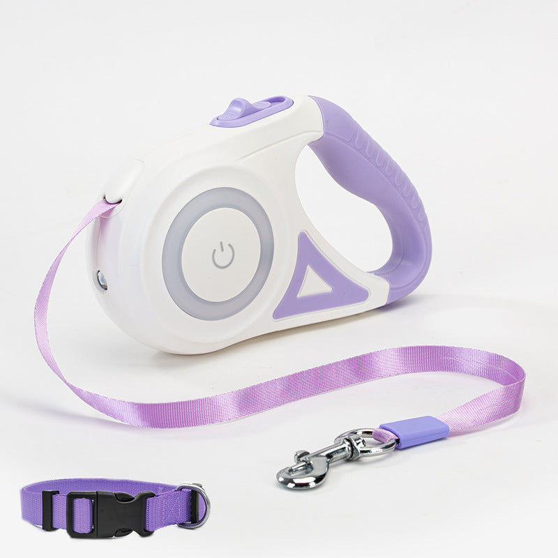 Coleira retrátil para cães com holofote automático