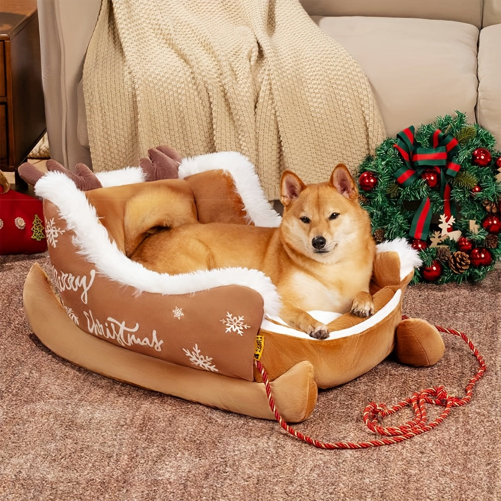 Cama de Natal para Cães com Texto de Boas Festas