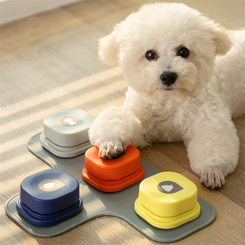 Botão de comunicação para animais de estimação de 4 cores, com um clique, evita a inatividade física, botão de conversação para cães e gatos, brinquedo para animais de estimação