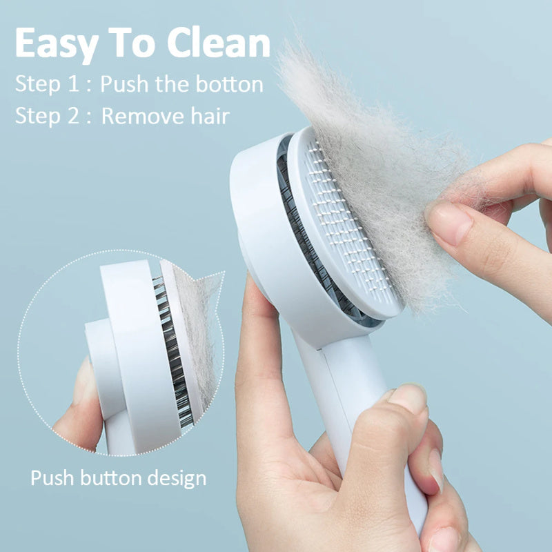 Escova removedora de pelos para animais de estimação, pente para cães e gatos, escovas de massagem autolimpantes, suprimentos para higiene