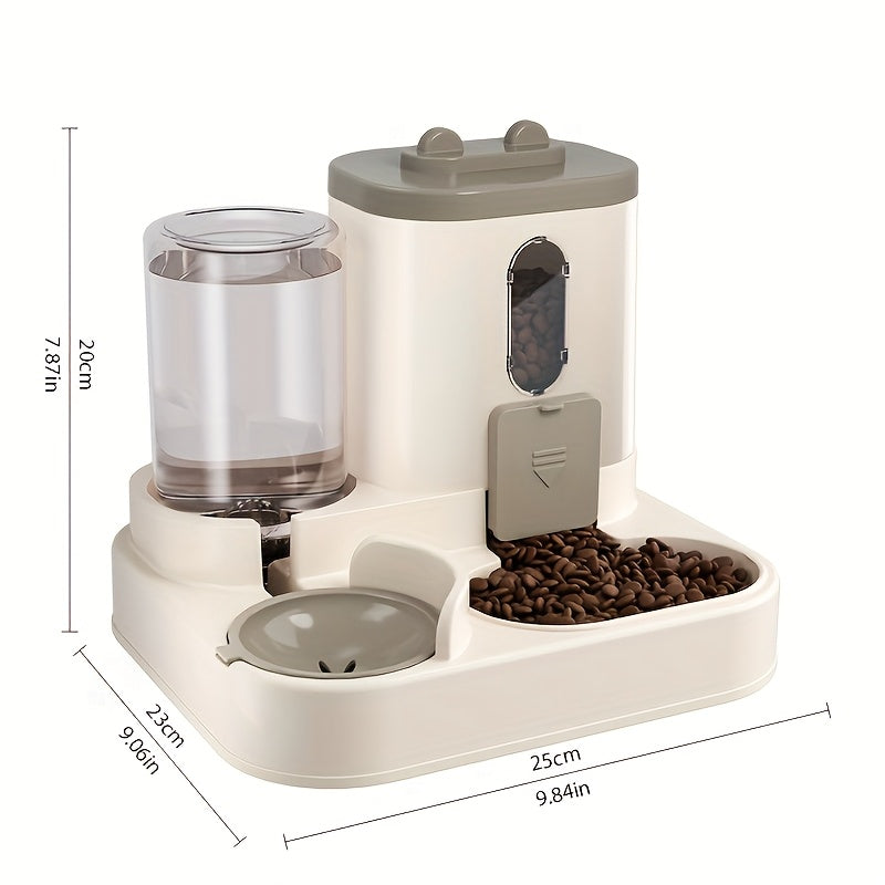 Bebedouro e alimentador automático para gatos de 2,5 L - Design duplo e bonito