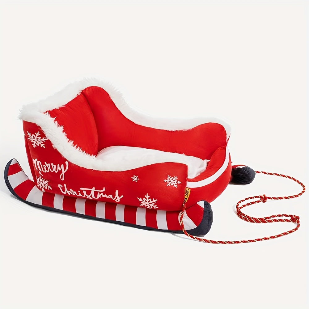Cama de Natal para Cães com Texto de Boas Festas