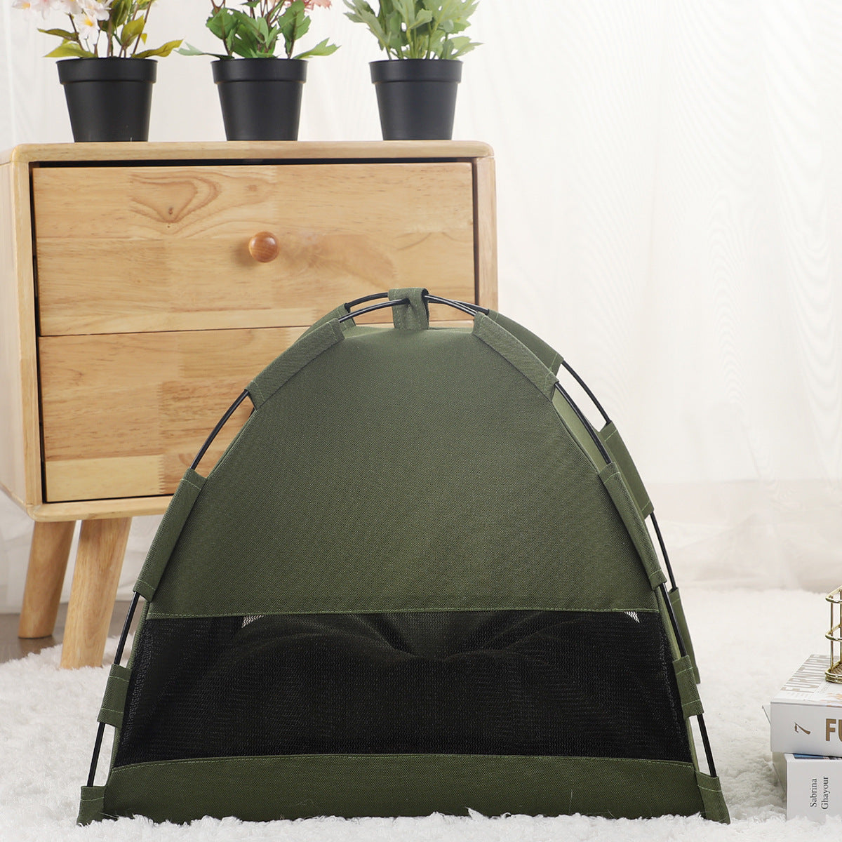 Tenda para gatos, tapete refrescante, casota para cães, sofá para animais de estimação, cama para cães de campismo com almofada para canil, ninho para gatos, cama para gatos, produtos para animais de estimação