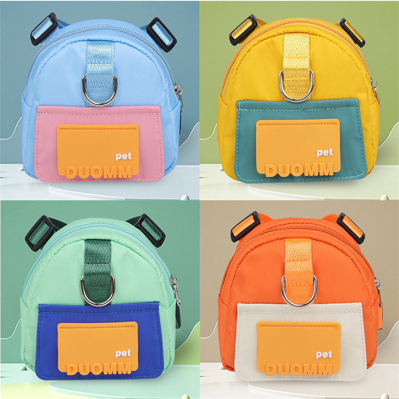 Bolsa de armazenamento para lanches de animais de estimação, mochila multifuncional de grande capacidade para cães, mochila ajustável com arnês, adequada para viagens e caminhadas com animais de estimação