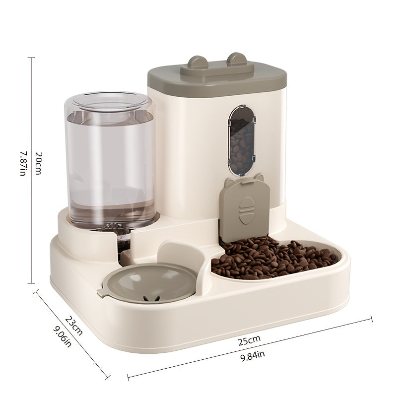 Bebedouro e alimentador automático para gatos de 2,5 L - Design duplo e bonito