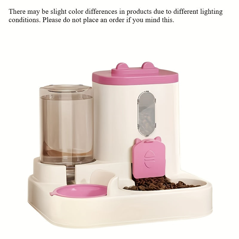Bebedouro e alimentador automático para gatos de 2,5 L - Design duplo e bonito