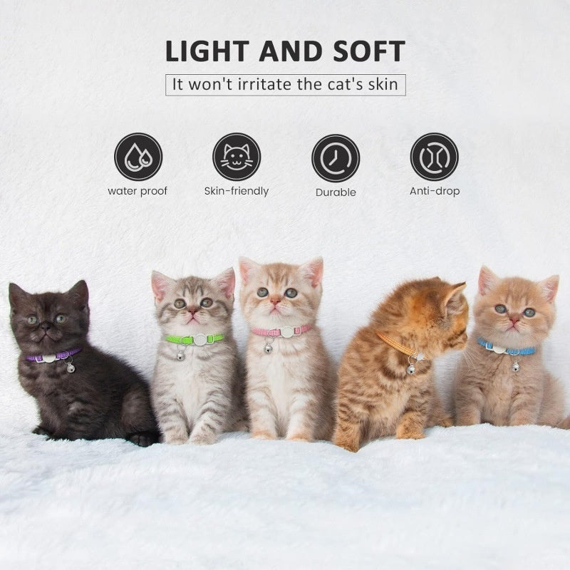 Coleira de nylon respirável e confortável para gatos, produtos para animais de estimação