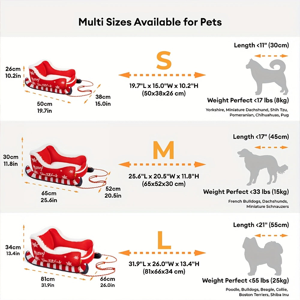 Cama de Natal para Cães com Texto de Boas Festas