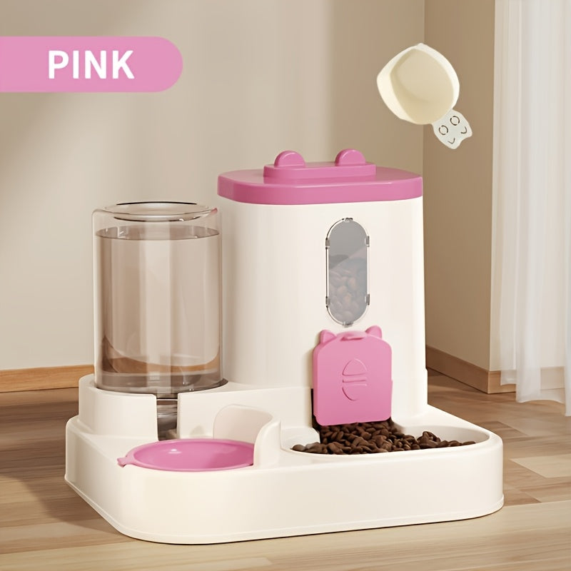 Bebedouro e alimentador automático para gatos de 2,5 L - Design duplo e bonito