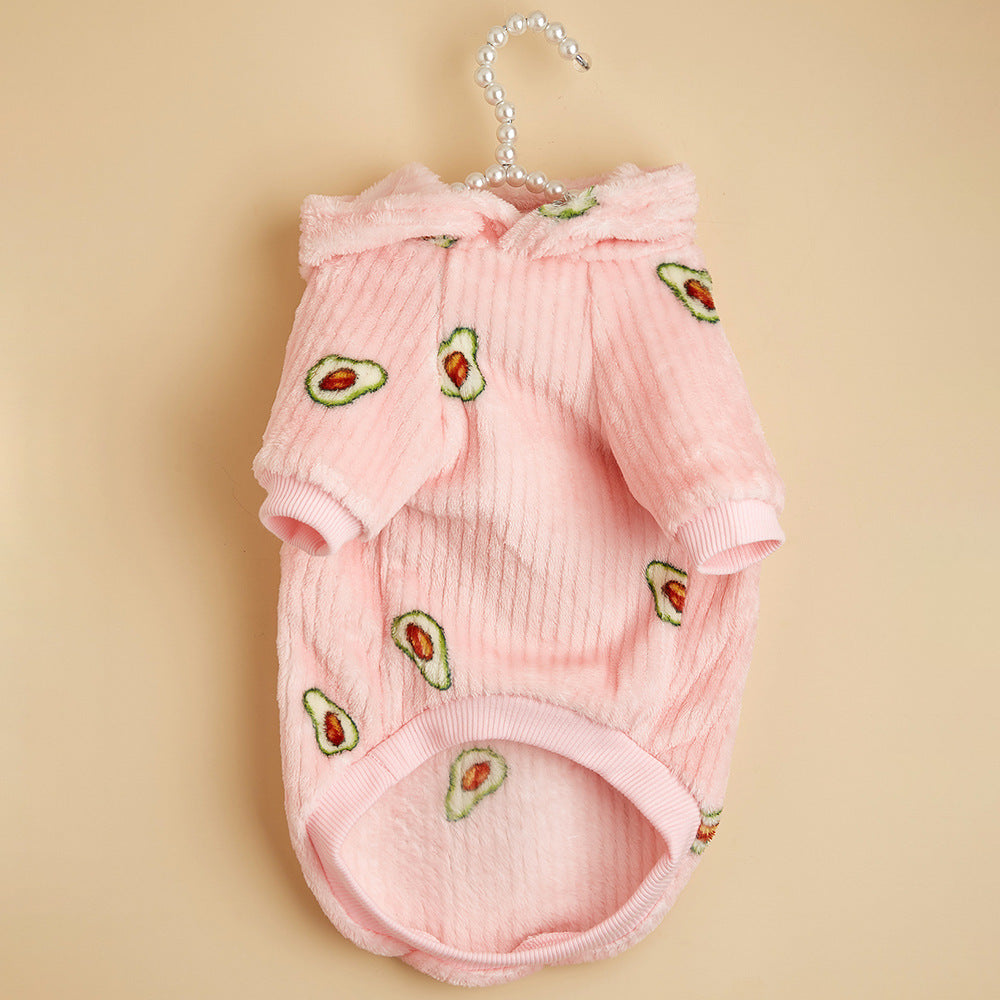 Moletom com capuz estampado de abacate para cães e gatos
