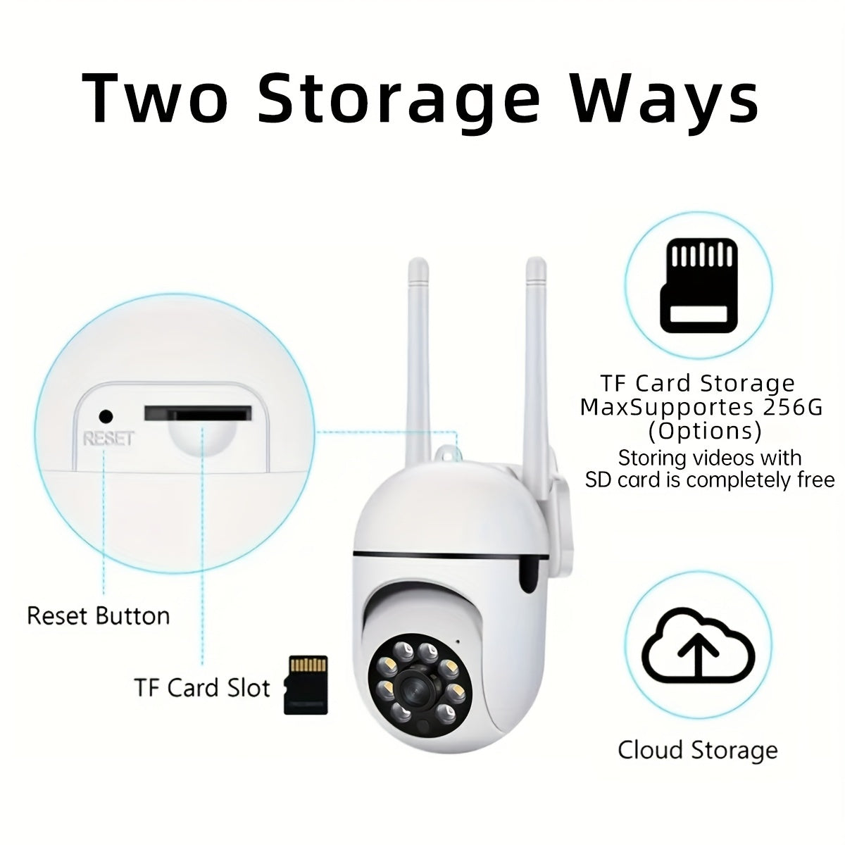 Câmera com visão noturna colorida sem fio WIFI 1080P Full HD Câmera interna/externa Áudio fio WIFI Pan/Tilt/Zoom 2.4G Wi-Fi Câmera de segurança residencial inteligente com rastreamento de movimento