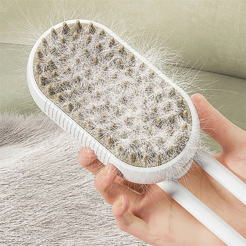 Escova elétrica para gatos e cães, escova vaporizadora 3 em 1 para massagem e remoção de pelos de gatos, pente para tosa de animais de estimação, produtos para animais de estimação