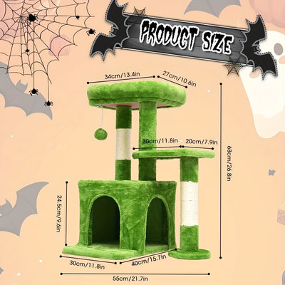 Torre de árvore para gatos compacta de 27 polegadas - Mobiliário para gatos de estilo