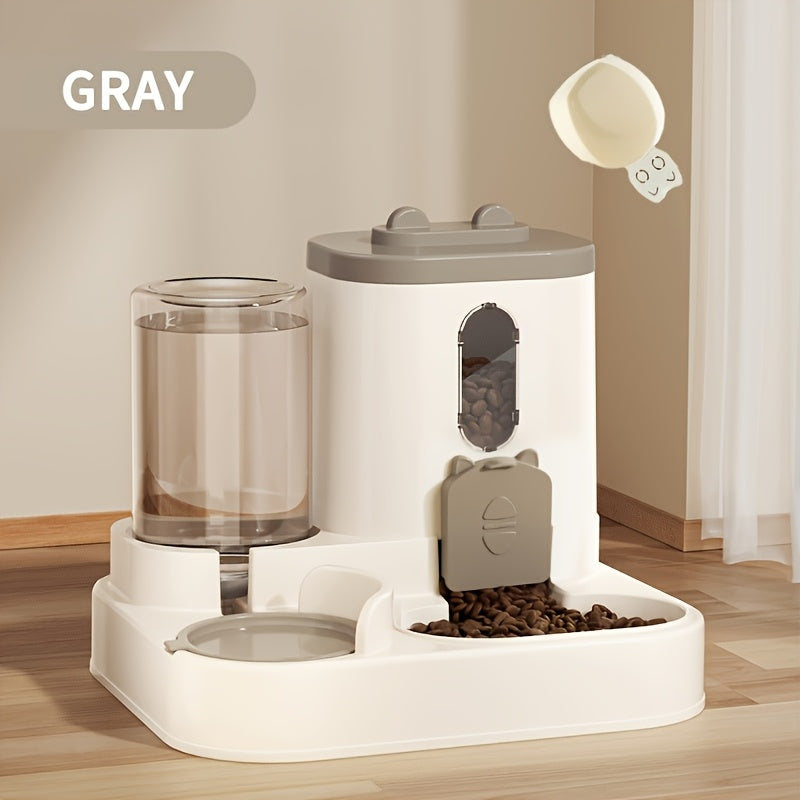 Bebedouro e alimentador automático para gatos de 2,5 L - Design duplo e bonito