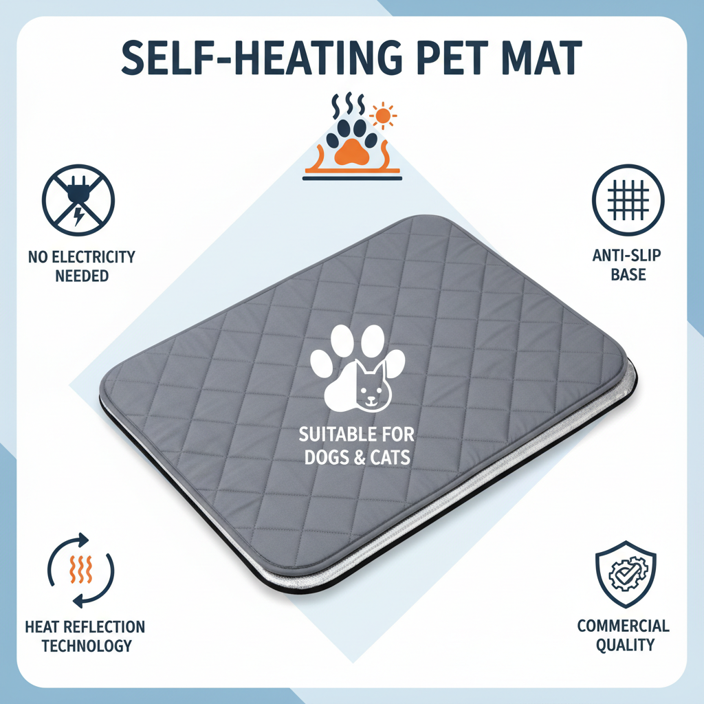 Tapete Térmico Autoaquecido para Cães e Gatos - Sem Eletricidade, Antiderrapante, Manta Térmica de Inverno