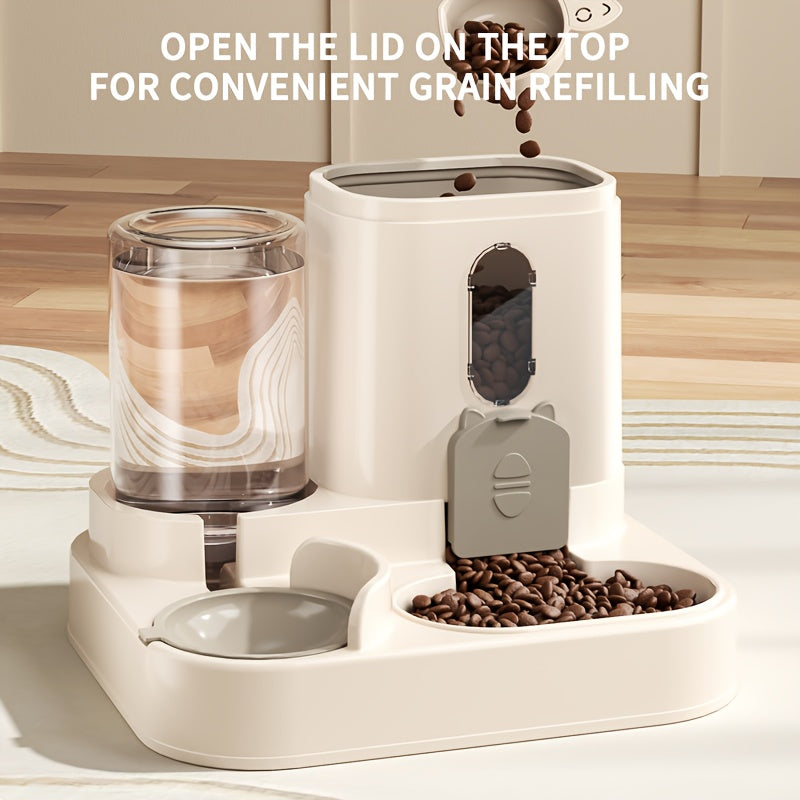 Bebedouro e alimentador automático para gatos de 2,5 L - Design duplo e bonito