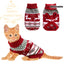 Suéter natalino de tricô quentinho e aconchegante para cães e gatos de pequeno e médio porte com renas e flocos de neve, lavável à mão,.