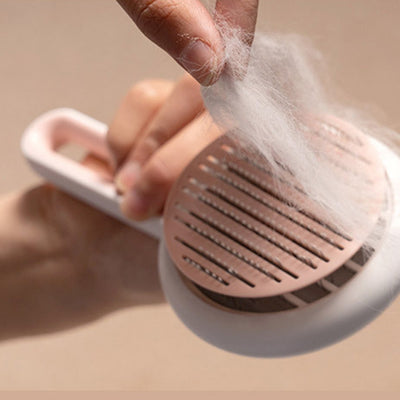 Escova removedora de pelos de cães e gatos, ferramenta de escovação, pente de massagem automático, escova redonda para pelos de gatos e cães, suprimentos para animais de estimação