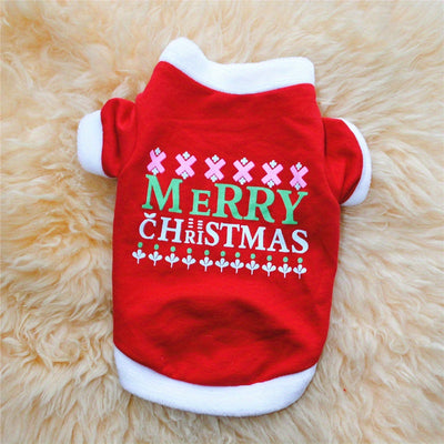 onjunto de 3 Camisetas Festivas de Natal para Cães & Gatos