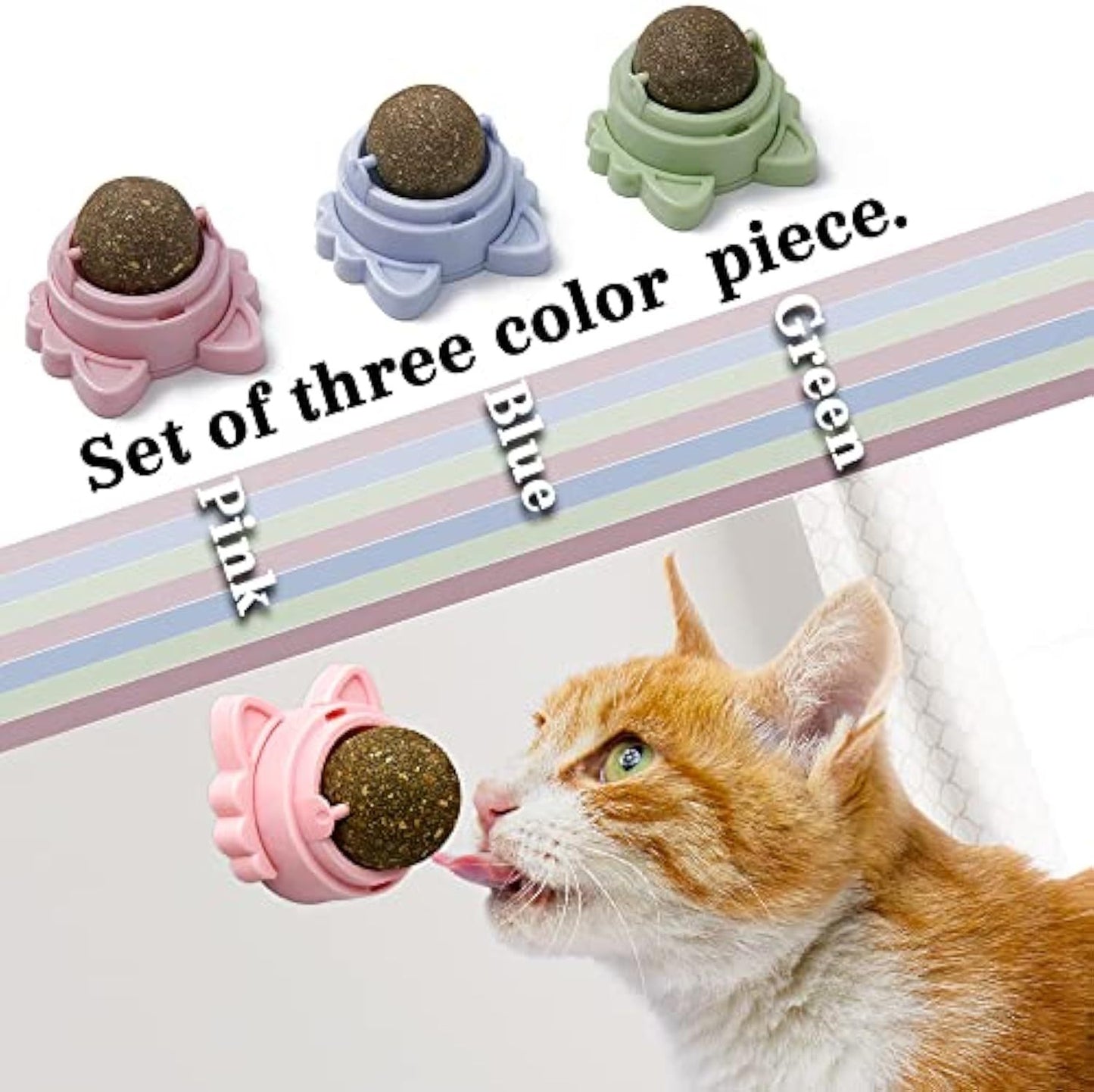 Bolas de catnip que grudam na parede Bolas de catnip para gatos Brinquedos de catnip para gatos Limpeza saudável dos dentes de gatinhos Brinquedos de mastigação dentais Guloseimas de parede para gatos