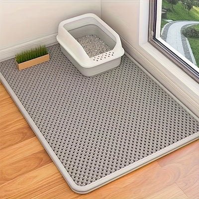 Tapete extra grande de dupla camada à prova de respingos para caixa de areia para gatos .