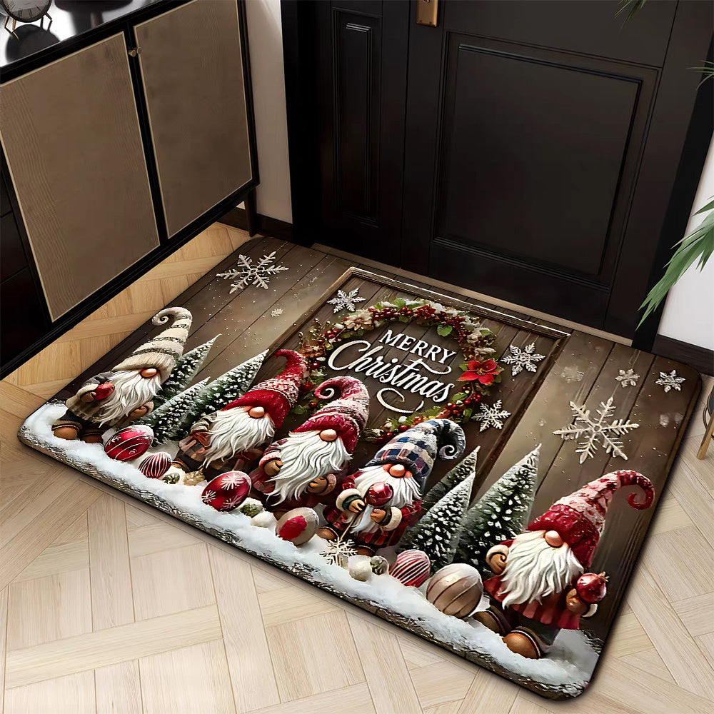 Tapete de porta com tema natalino, antiderrapante, ideal para decoração de festas e decoração de Natal. Perfeito para sala de estar, quarto e cozinha.