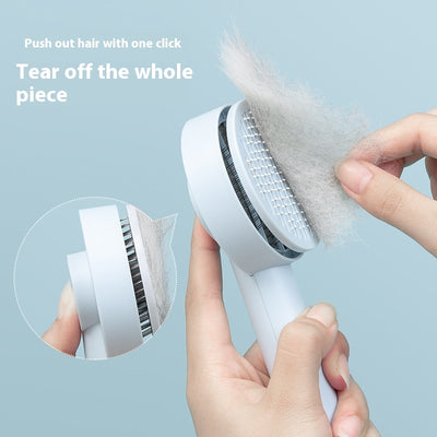 Escova removedora de pelos para animais de estimação, pente para cães e gatos, escovas de massagem autolimpantes, suprimentos para higiene