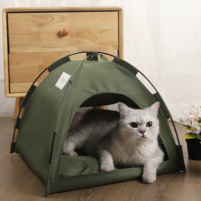 Tenda para gatos, tapete refrescante, casota para cães, sofá para animais de estimação, cama para cães de campismo com almofada para canil, ninho para gatos, cama para gatos, produtos para animais de estimação