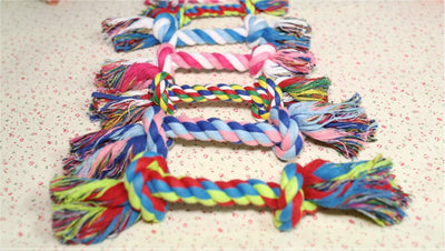 Brinquedo de corda para mordida de cachorro, corda para cachorro, nó molar, resistente à mordida, cor, nó duplo, brinquedo de corda de algodão