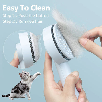 Escova removedora de pelos para animais de estimação, pente para cães e gatos, escovas de massagem autolimpantes, suprimentos para higiene