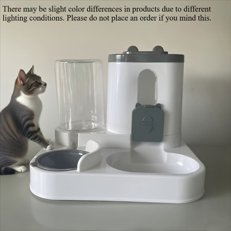 Bebedouro e alimentador automático para gatos de 2,5 L - Design duplo e bonito