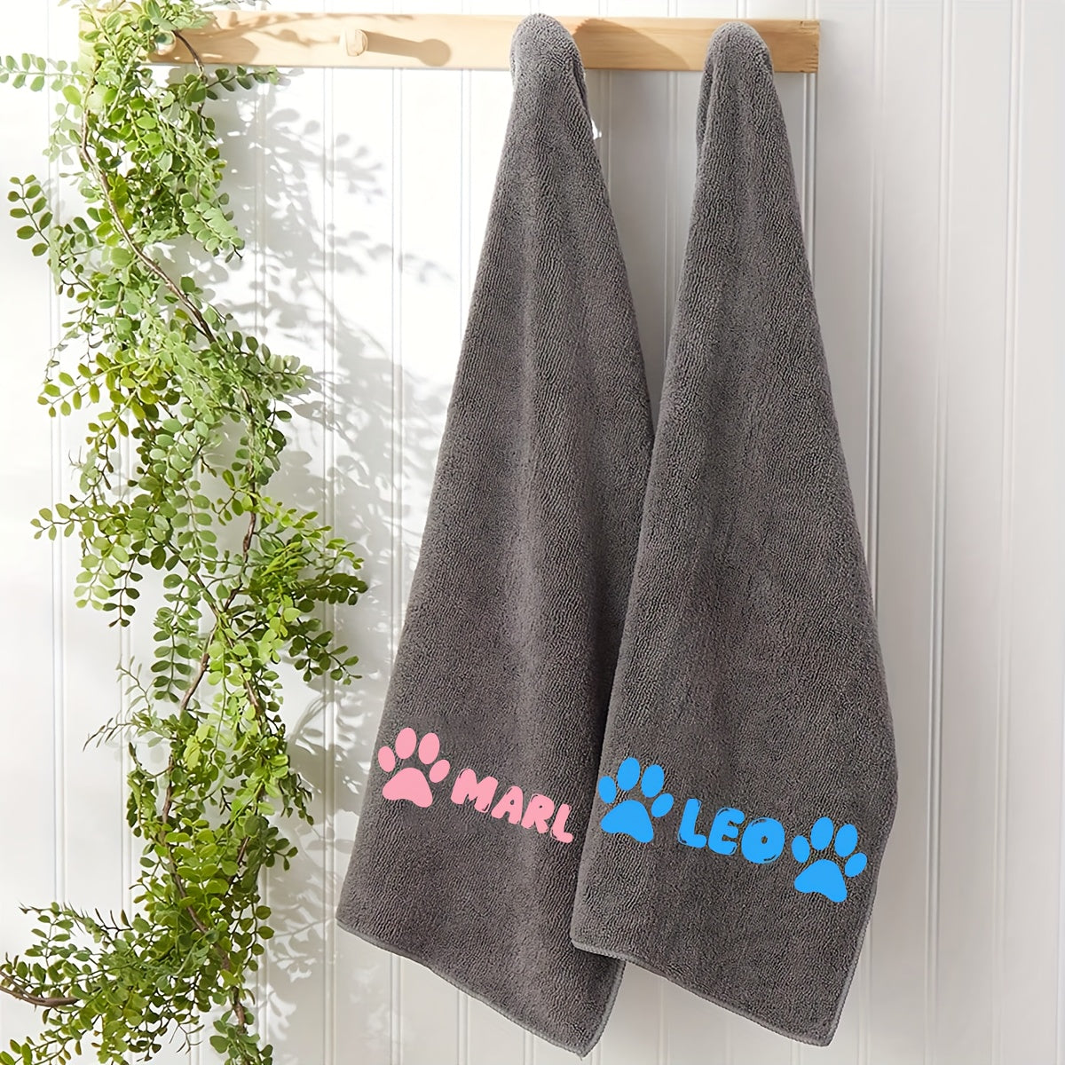 Toalha de Banho Personalizada para Pets - Secagem Rápida com Nome/Texto Personalizado