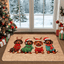 Tapete de Natal para Porta com Design de Dachshund, Chapéu e Suéter